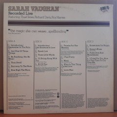 SARAH VAUGHAN - RECORDED LIVE THE EMARCY JAZZ SERIES (1977) - 2PLAK 2.EL
