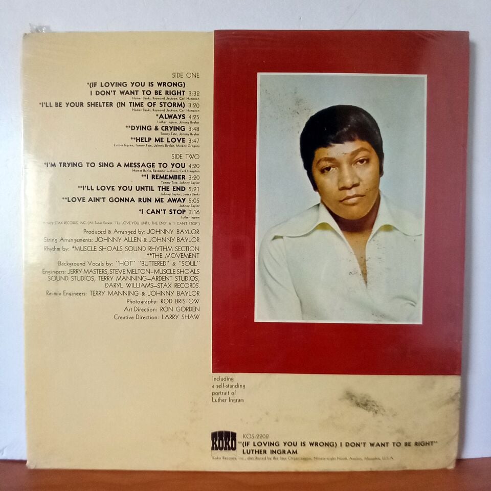 LUTHER INGRAM – IF LOVING YOU IS WRONG I DON'T WANT TO BE RIGHT (1972) - LP DÖNEM BASKI SIFIR PLAK