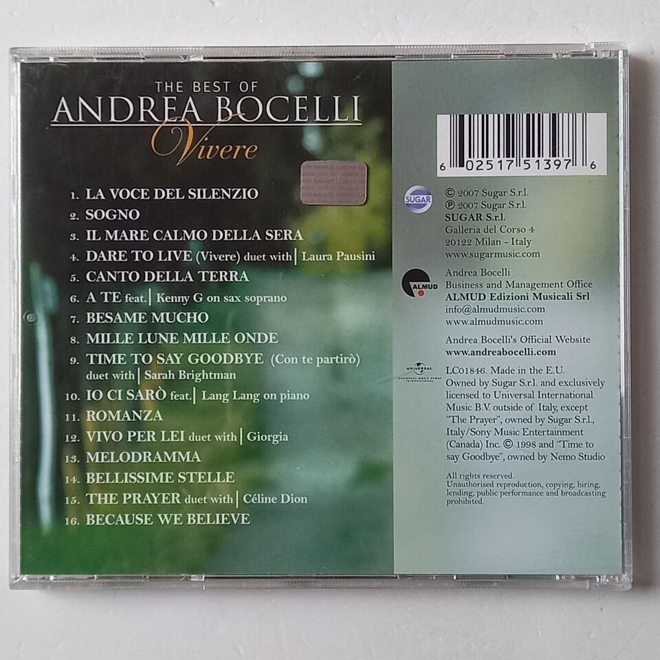 THE BEST OF ANDREA BOCELLI: VIVERE (2007) - CD 2.EL