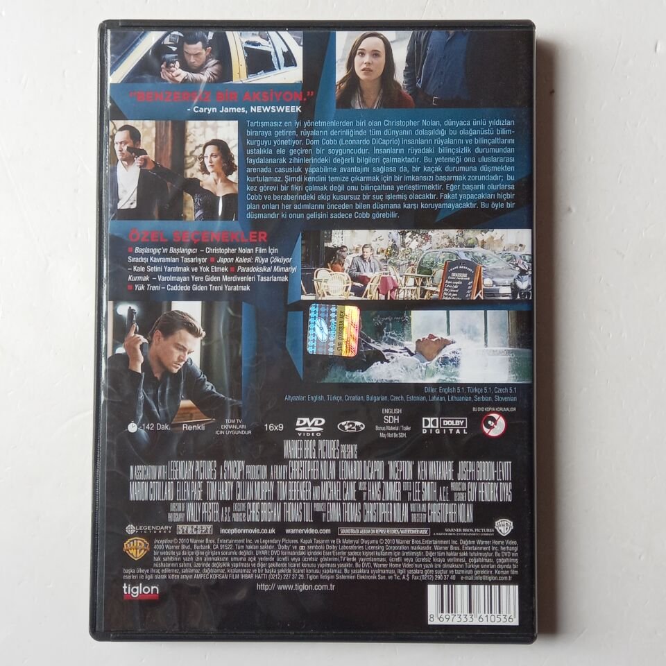 INCEPTION / BAŞLANGIÇ - CHRISTOPHER NOLAN, LEONARDO DICAPRIO, TOM HARDY  - DVD 2.EL