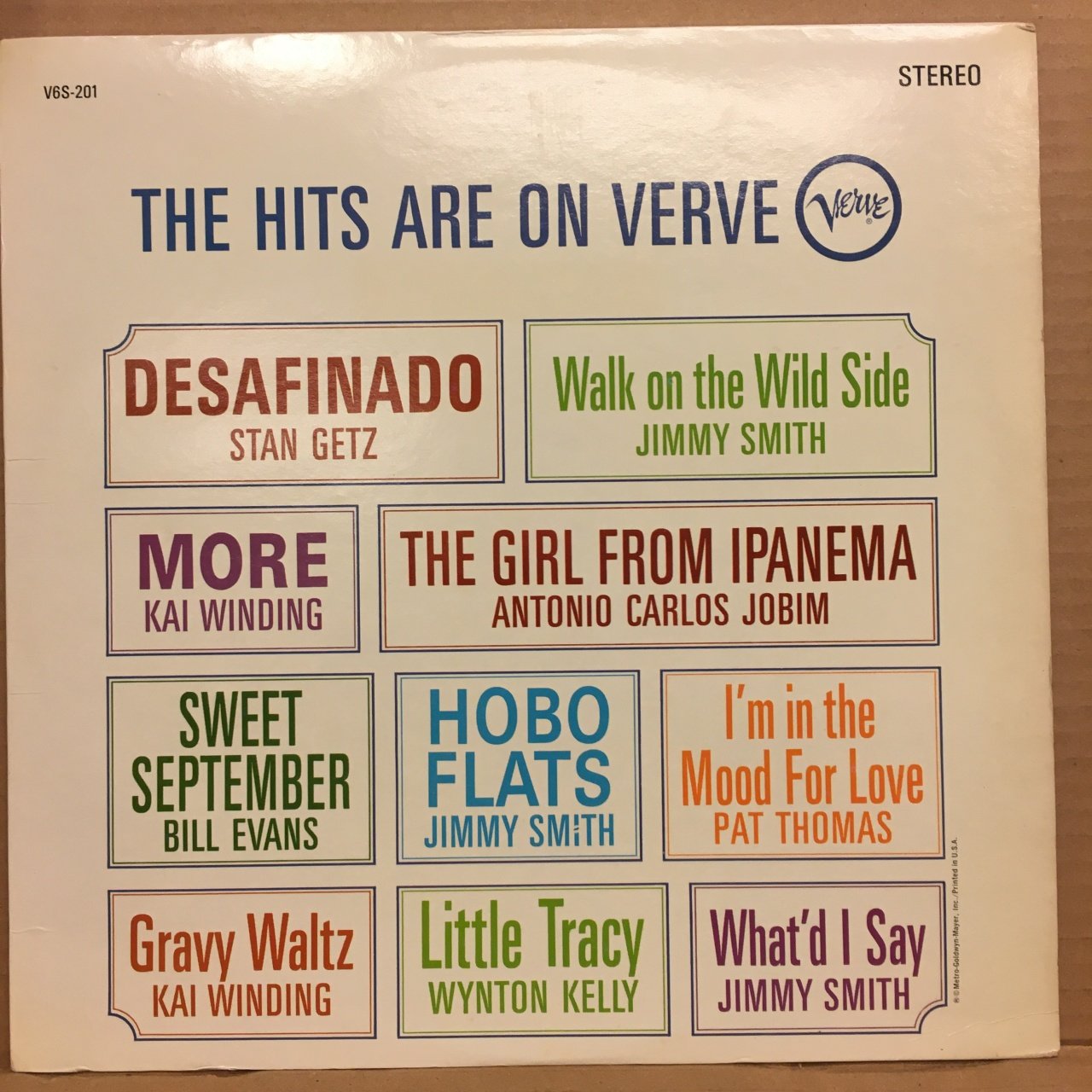 THE HITS ARE ON VERVE STAN GETZ, JIMMY SMITH, BILL EVANS, A.CARLOS JOBIM 1964 2.EL PLAK