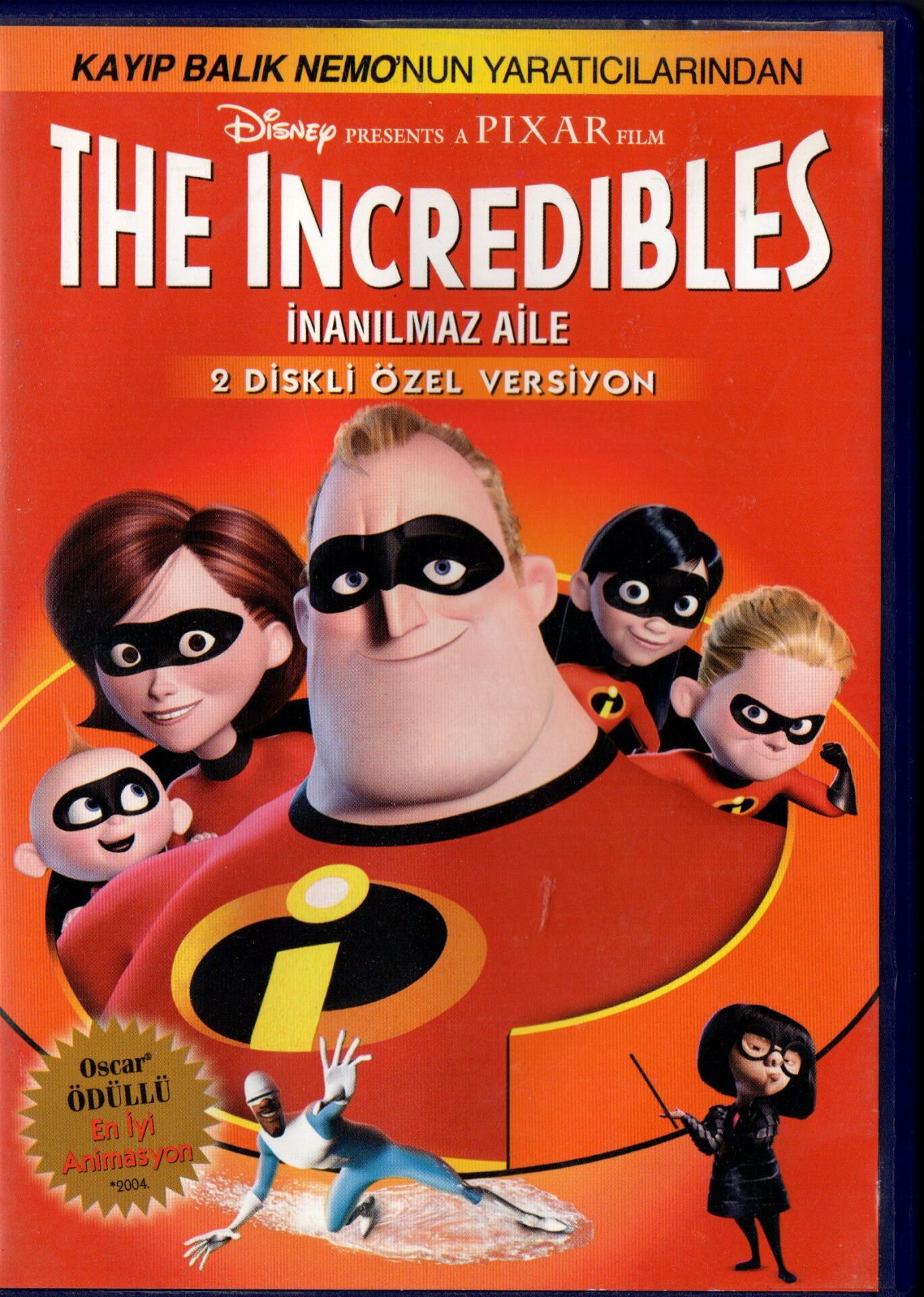 THE INCREDIBLES - İNANILMAZ AİLE - DISNEY PIXAR ANİMASYONU - 2xDVD ÖZEL VERSİYON 2.EL