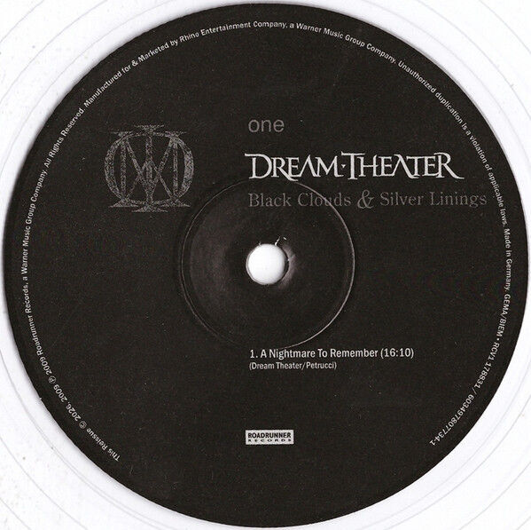 DREAM THEATER - BLACK CLOUDS & SILVER LININGS (2009) - 2xLP 2026 CLEAR COLOURED EDITION SIFIR PLAK