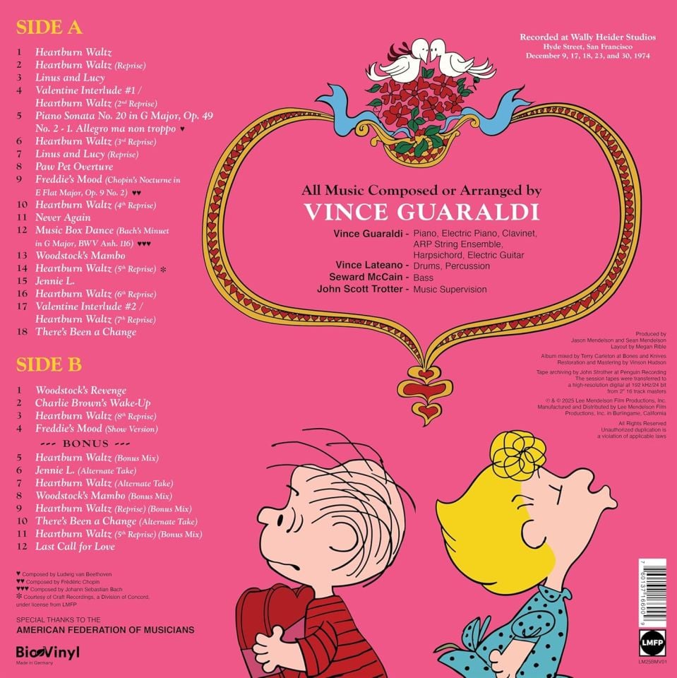 VINCE GUARALDI - BE MY VALENTINE CHARLIE BROWN (2025) - LP SIFIR PLAK