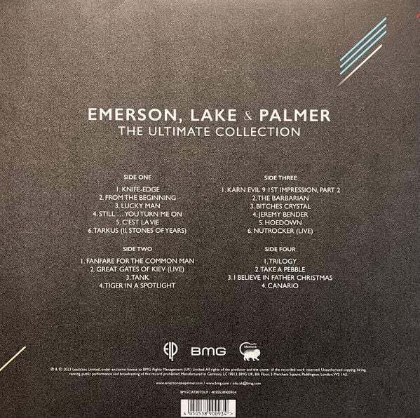 EMERSON , LAKE & PALMER - THE ULTIMATE COLLECTION (2020) - 2xLP 2023 TRANSPARENT CLEAR COLOURED EDITION SIFIR PLAK