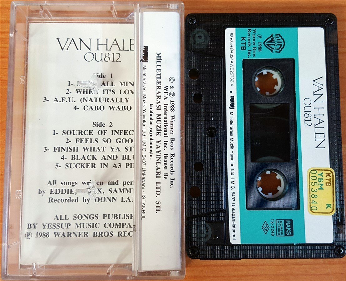 VAN HALEN - OU812 (1988) MMY CASSETTE MADE IN TURKEY ''USED'' PAPER LABEL