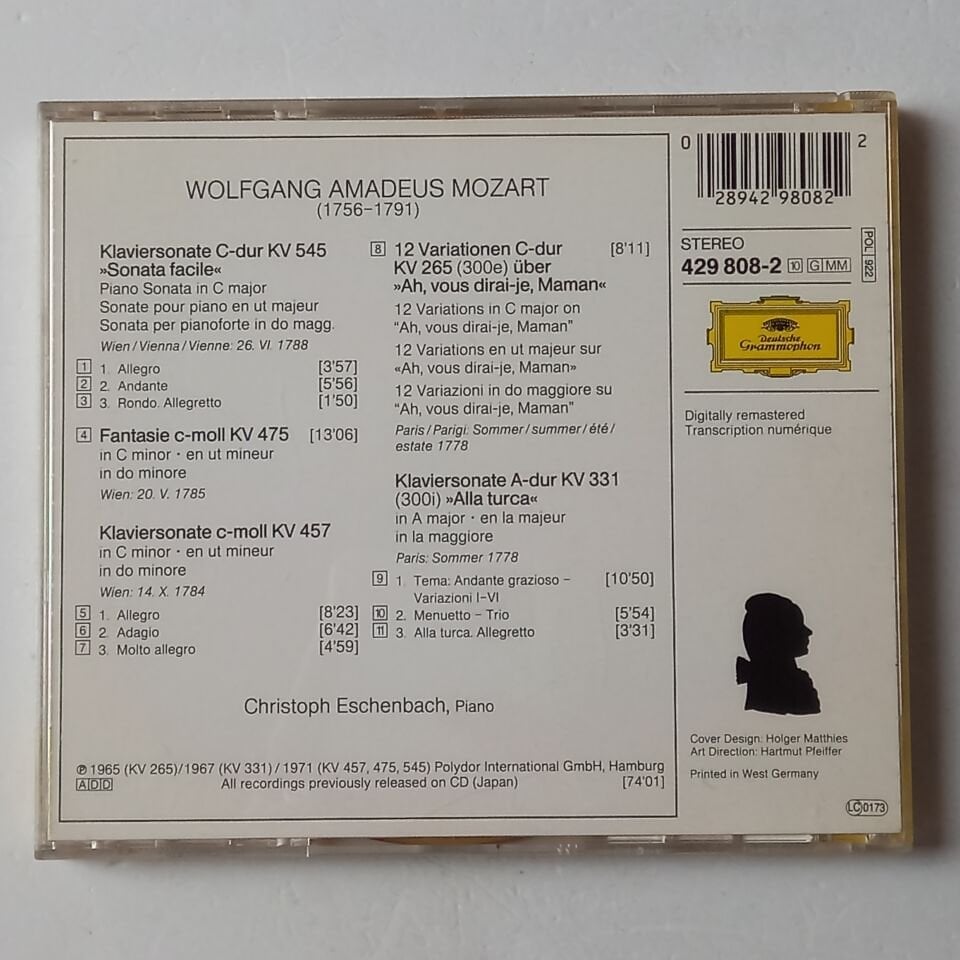 WOLFGANG AMADEUS MOZART, CHRISTOPH ESCHENBACH – PIANO SONATAS - CD 2.EL