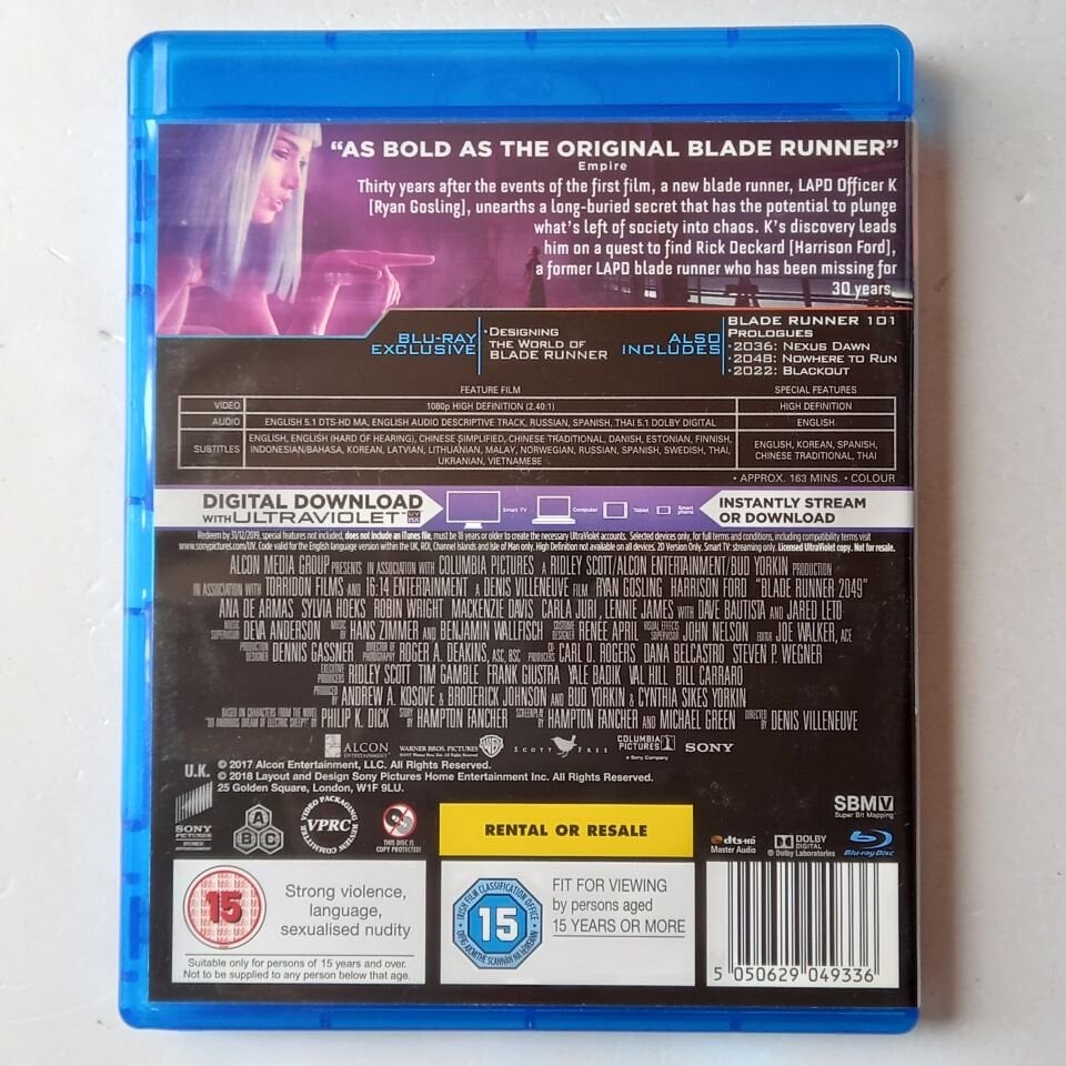 BLADE RUNNER 2049 - DENIS VILLENEUVE, RYAN GOSLING, HARRISON FORD, ANA DE ARMAS - BLU-RAY 2.EL