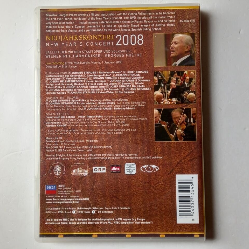 GEORGES PRETRE, WIENER PHILHARMONIKER - NEW YEARS\'S CONCERT 2008  - DVD 2.EL