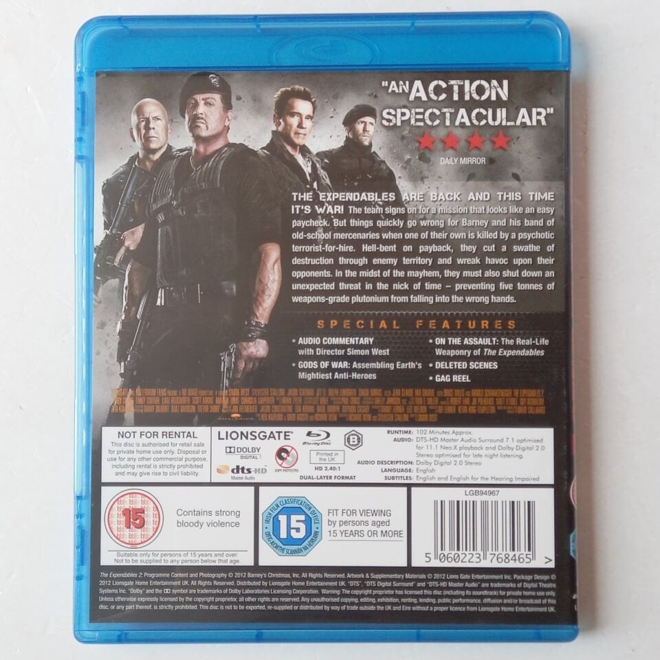 THE EXPENDABLES 2 - SYLVESTER STALLONE, JASON STATHAM, JET LI - BLU-RAY 2.EL