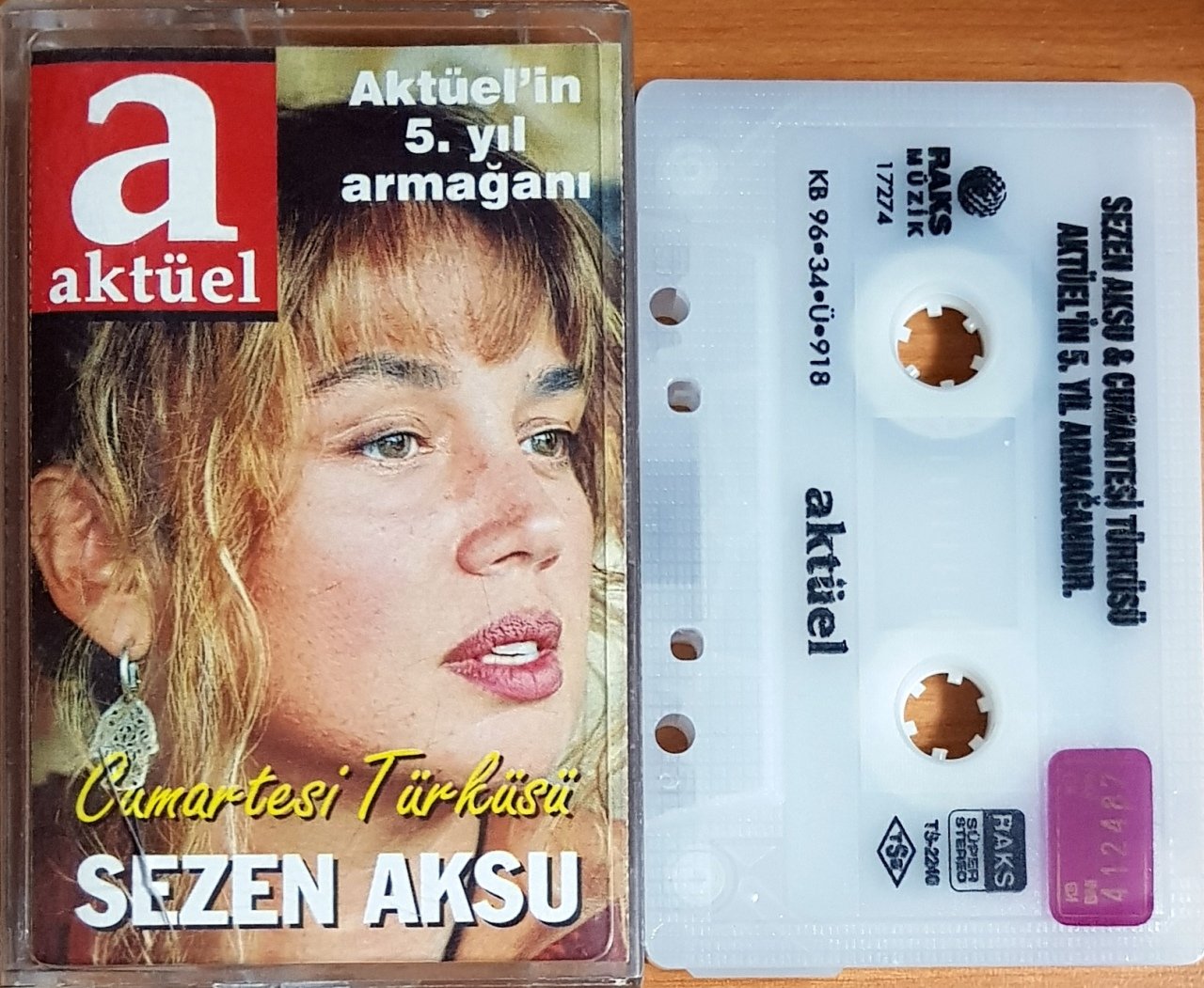 SEZEN AKSU - CUMARTESİ TÜRKÜSÜ (1996) AKTÜEL 5. YIL PROMO KASET 2.EL