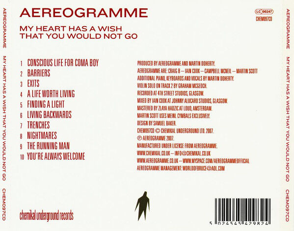 AEREOGRAMME - MY HEART HAS A WISH THAT YOU WOULD NOT GO (2007) - CD INDIE ROCK / JEWEL CASE AMBALAJINDA SIFIR