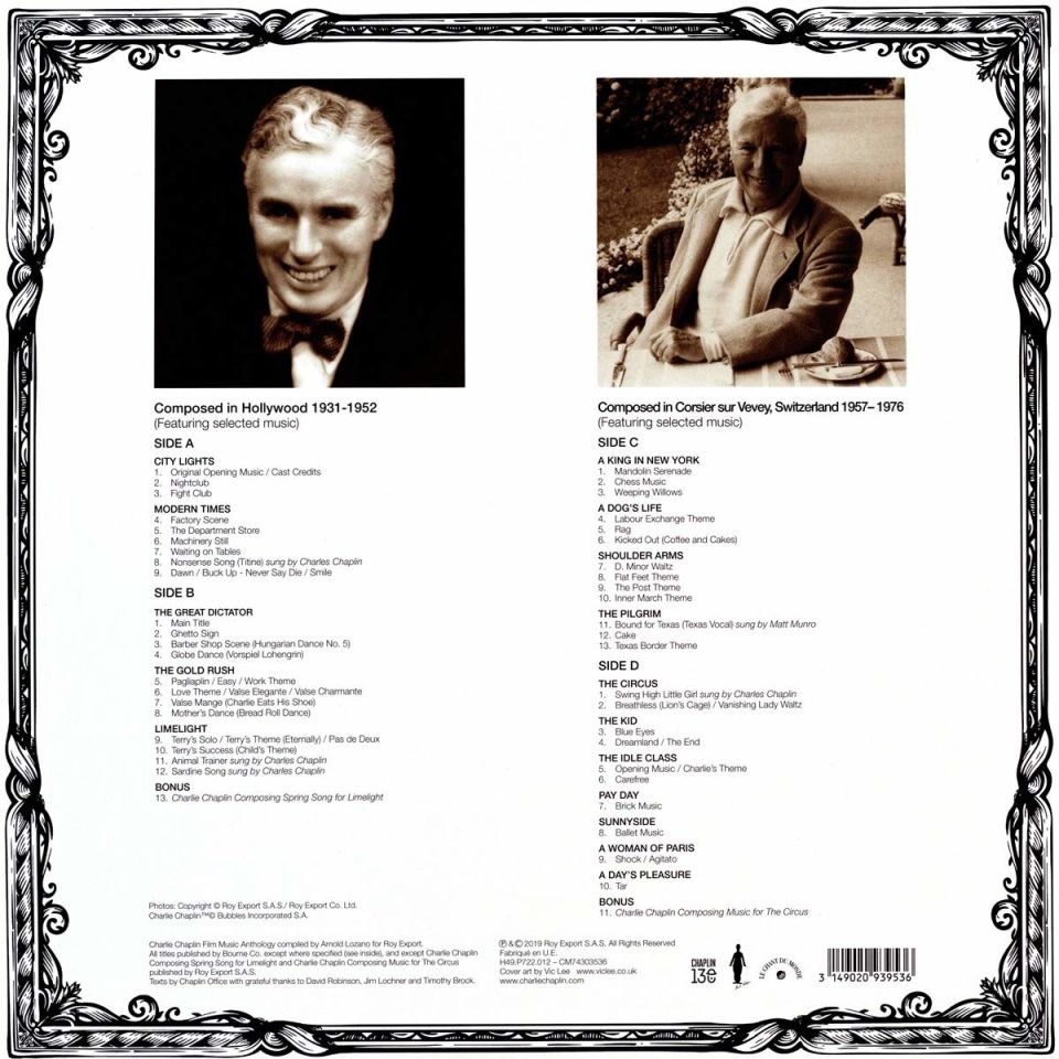 CHARLIE CHAPLIN - FILM MUSIC ANTHOLOGY (2019) - 2LP COMPILATION 180GR MONO SIFIR PLAK