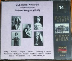 CLEMENS KRAUSS CONDUCTS RICHARD WAGNER / EDITION WIENER STAATSOPER LIVE VOL.14 (1994) - 2CD KOCH 2.EL