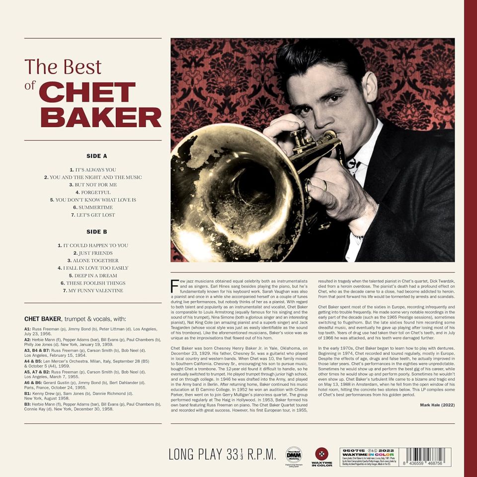 CHET BAKER - THE BEST OF CHET BAKER (2021) - LP COMPILATION 180GR 2022 PURPLE COLOURED EDITION SIFIR PLAK