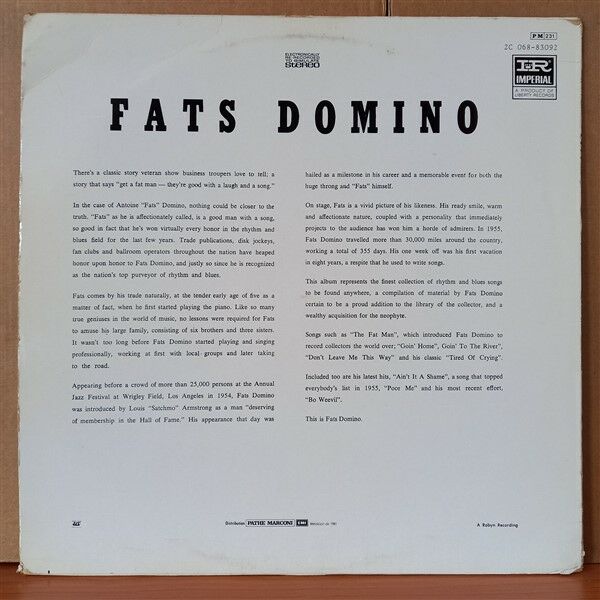 FATS DOMINO – ROCK AND ROLLIN' WITH FATS DOMINO (1981) - LP 2. EL PLAK