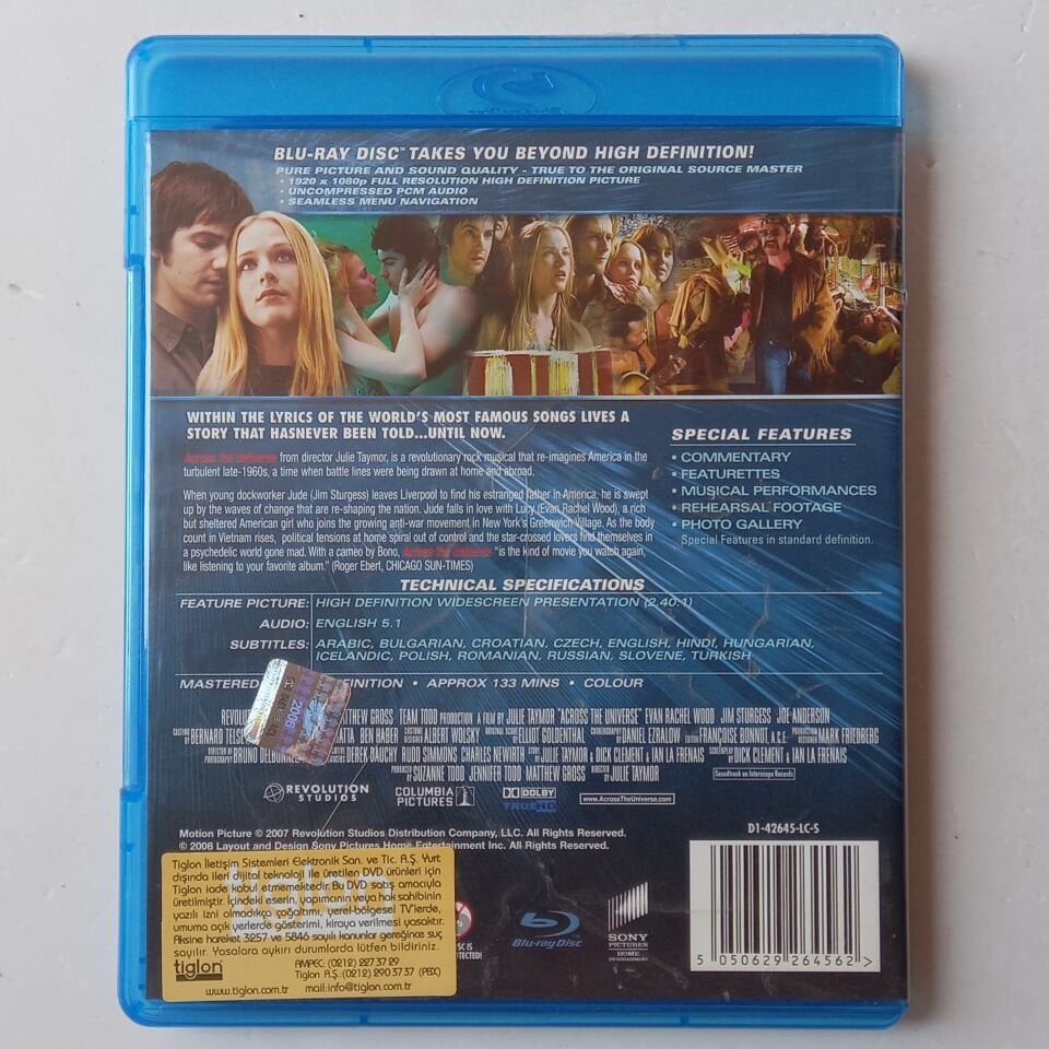 ACROSS THE UNIVERSE - EVAN RACHEL WOOD, JIM STURGESS  - BLU-RAY 2.EL