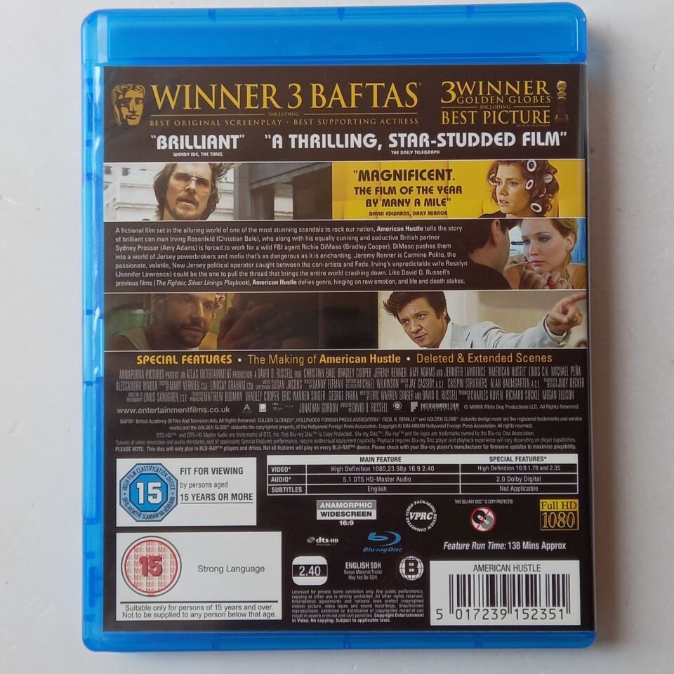 AMERICAN HUSTLE - CHRISTIAN BALE, BRADLEY COOPER, AMY ADAMS - BLU-RAY 2.EL
