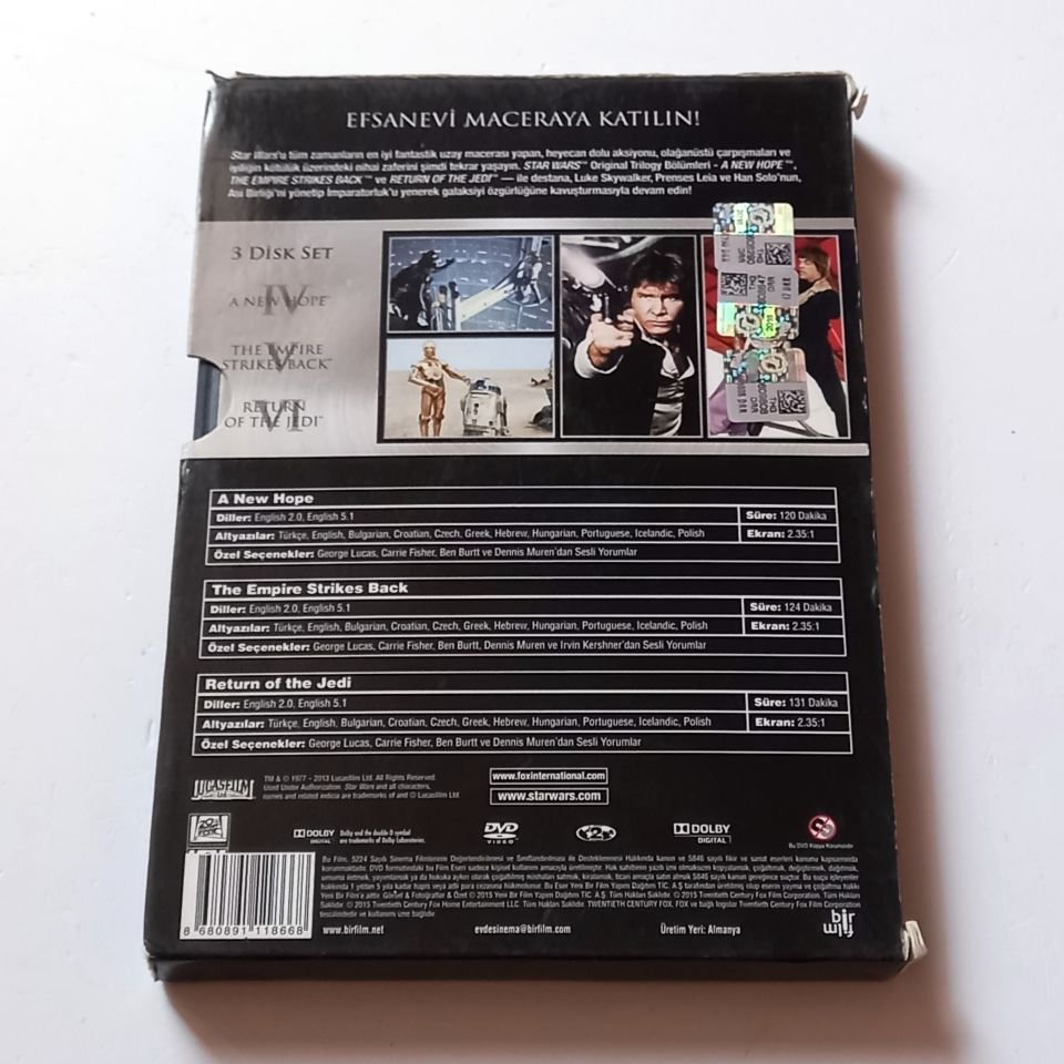 STAR WARS IV, V, VI - 3DVD SLIPCASE 2.EL