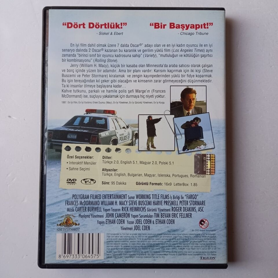 FARGO - FRANCES McDORMAND - WILLIAM H. MARCY - STEVE BUSCEMI - ETHAN COEN & JOEL COEN - DVD 2.EL