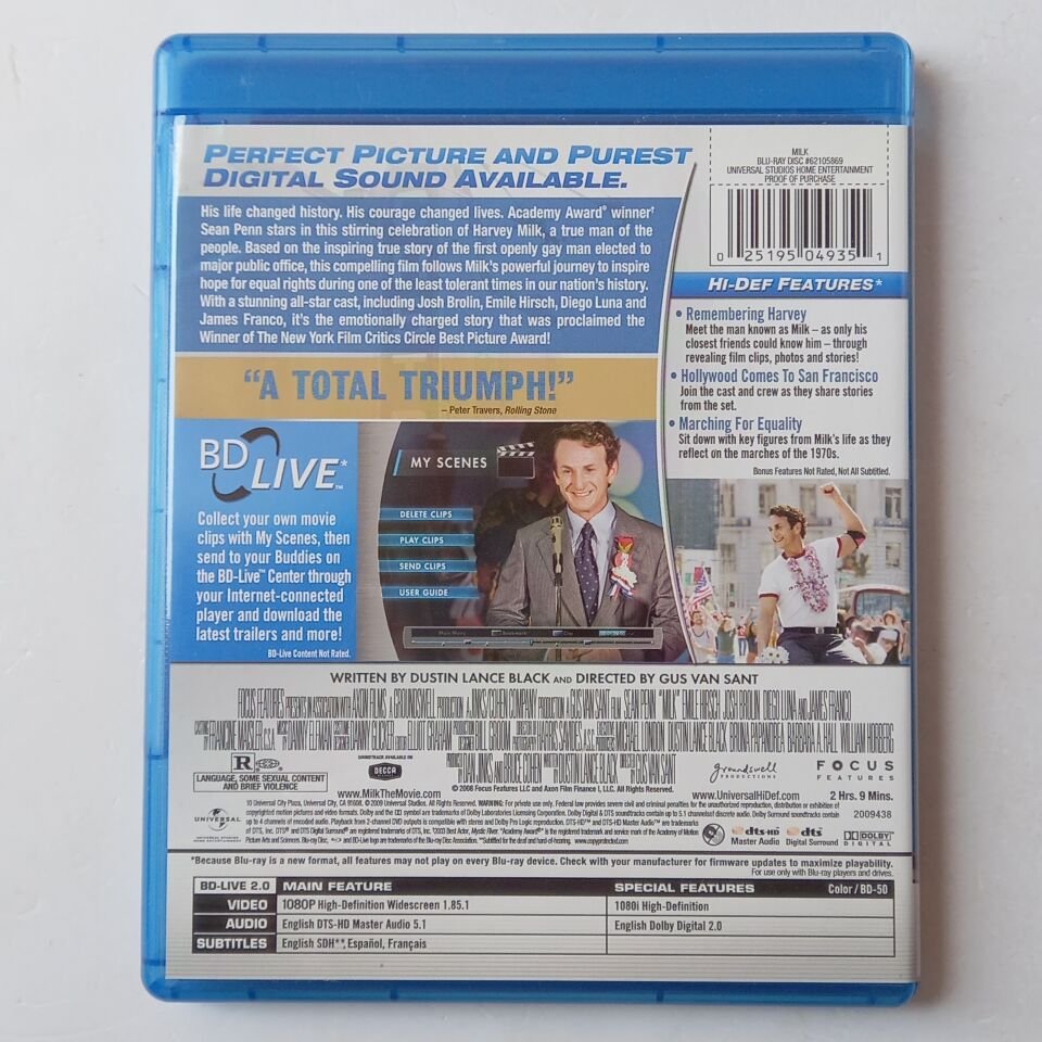 MILK - SEAN PENN, JOSH BROLIN - BLU-RAY 2.EL