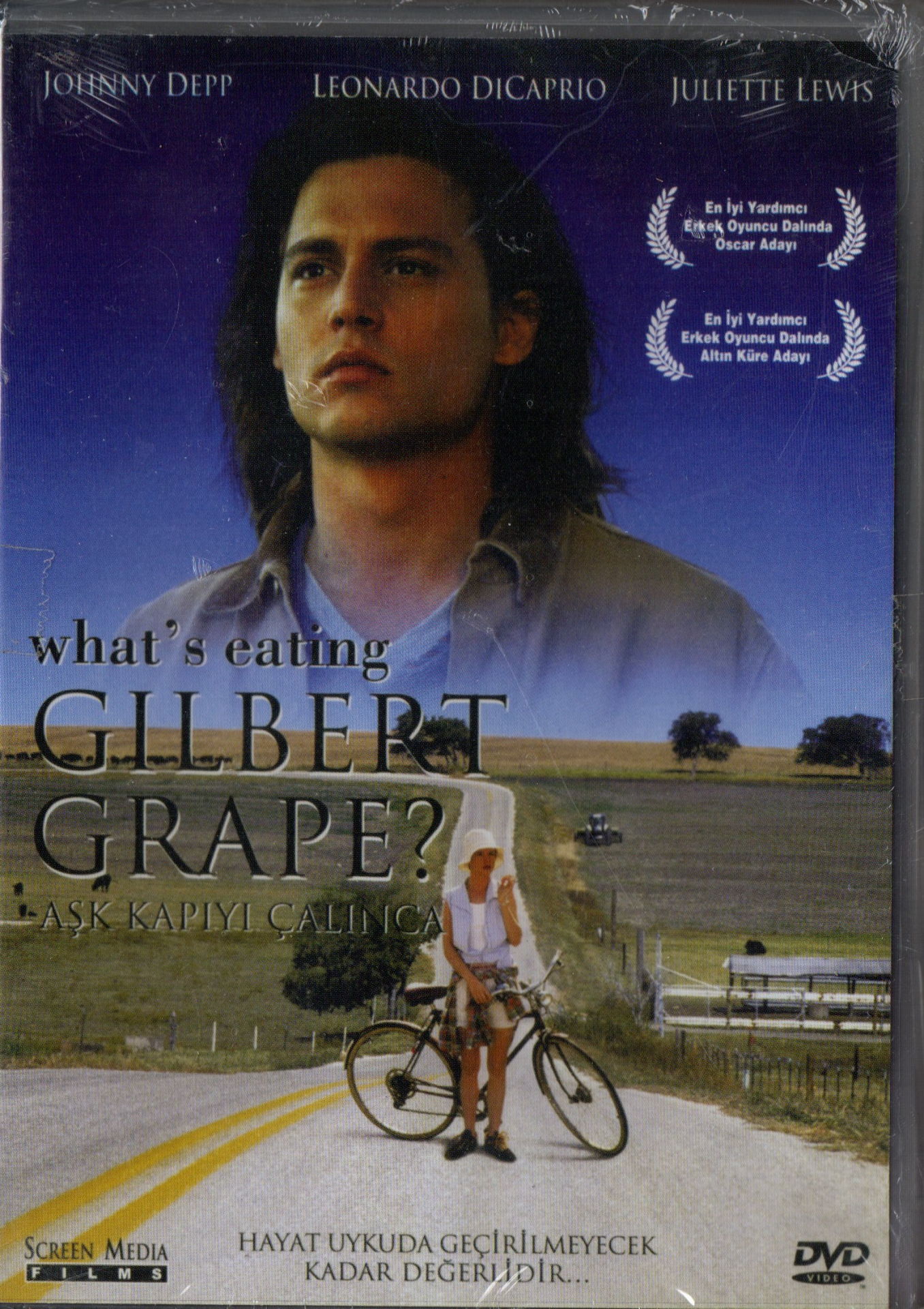 WHAT'S EATING GILBERT GRAPE? - AŞK KAPIYI ÇALINCA - JOHNNY DEPP - LEONARDO DiCAPRIO - JULIETTE LEWIS - DVD AMBALAJINDA SIFIR