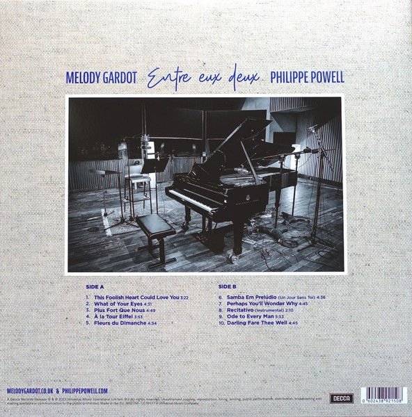 MELODY GARDOT, PHILIPPE POWELL – ENTRE EUX DEUX (2022) - LP SIFIR PLAK
