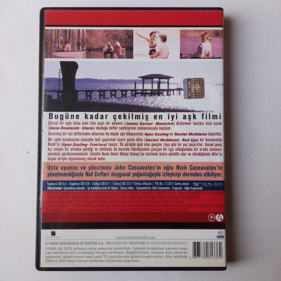 THE NOTEBOOK - NOT DEFTERİ - RYAN GOSLING - RACHEL McADAMS - NICK CASSAVATES - DVD 2.EL