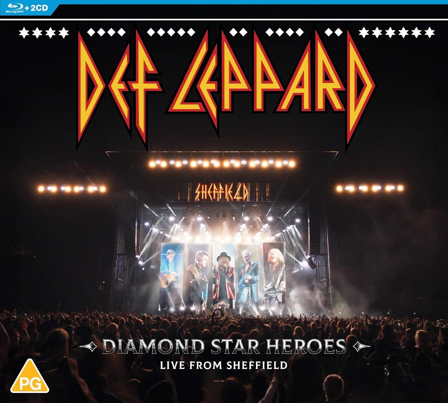 DEF LEPPARD - DIAMOND STAR HEROES / LIVE FROM SHEFFIELD (2025) - 2xCD + 1xBLU-RAY  / DIGIPACK AMBALAJINDA SIFIR