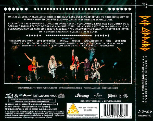 DEF LEPPARD - DIAMOND STAR HEROES / LIVE FROM SHEFFIELD (2025) - 2xCD + 1xBLU-RAY  / DIGIPACK AMBALAJINDA SIFIR