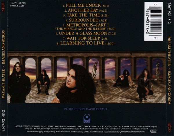 DREAM THEATER – IMAGES AND WORDS (1992) - CD REISSUE JEWEL CASE AMBALAJINDA SIFIR