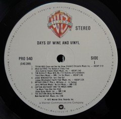 THE DAYS OF WINE AND VINYL (ARLO GUTHRIE,TIM BUCKLEY,ARTHUR CONLEY,BONNIE RAITT,MICKEY HART...) - 2.EL 2PLAK PROMOTIONAL COPY