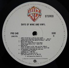 THE DAYS OF WINE AND VINYL (ARLO GUTHRIE,TIM BUCKLEY,ARTHUR CONLEY,BONNIE RAITT,MICKEY HART...) - 2.EL 2PLAK PROMOTIONAL COPY