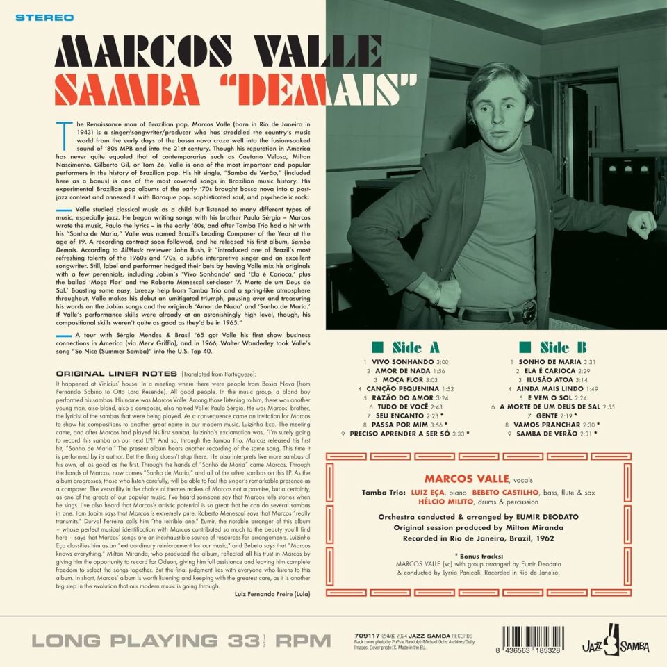 MARCOS VALLE & TAMBA TRIO - SAMBA DEMAIS (1963) - LP LATIN JAZZ,SAMBA,BOSSA NOVA 180GR 2024 EDITION SIFIR PLAK