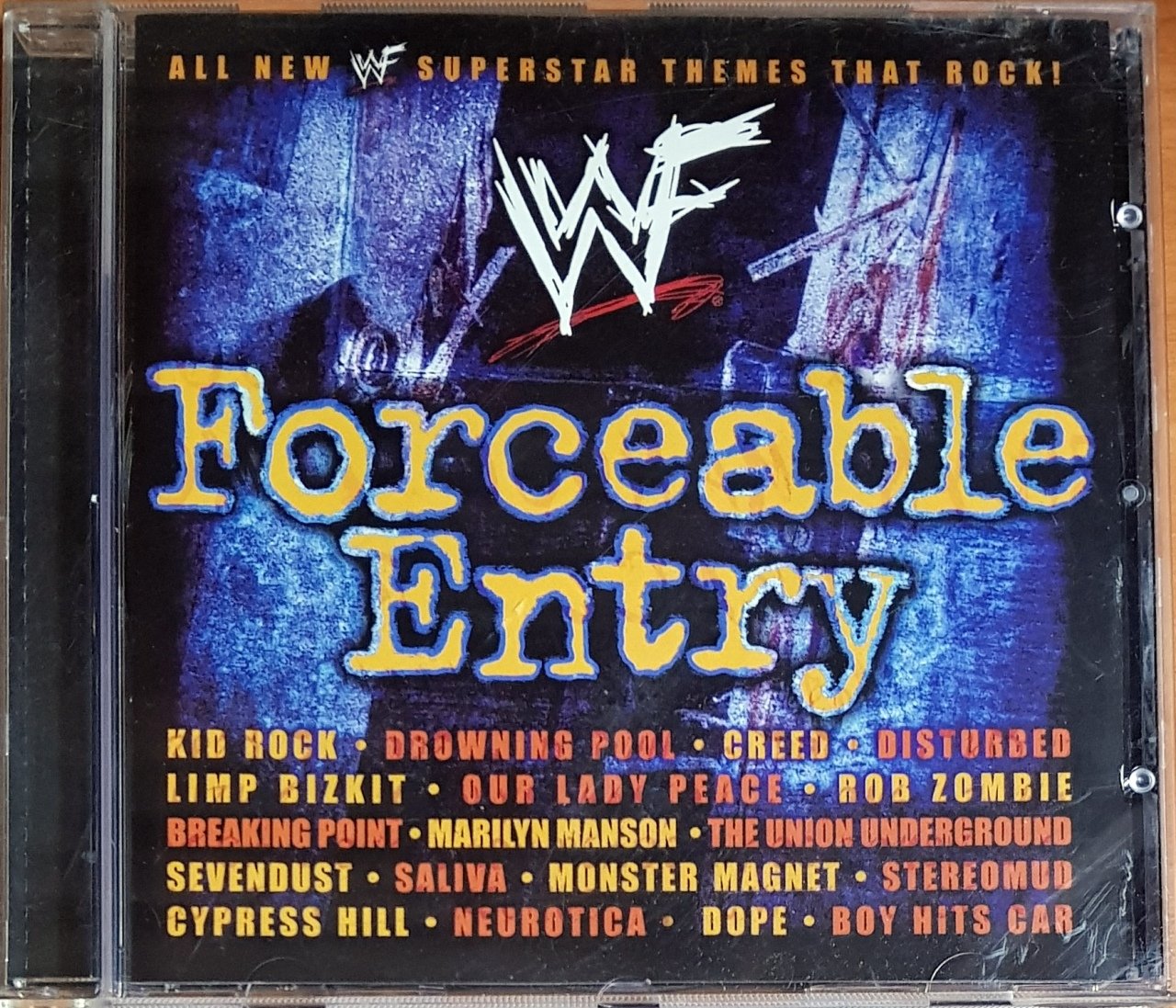 WWF FORCEABLE ENTRY / KID ROCK, CREED, LIMP BIZKIT, CYPRESS HILL, MARILYN MANSON (2002) SMACKDOWN RECORDS / COLUMBIA CD 2.EL
