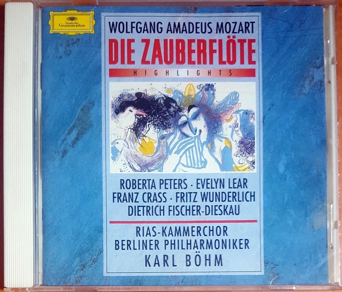 WOLFGANG AMADEUS MOZART - DIE ZAUBERFLÖTE HIGHLIGHTS / RIAS-KAMMERCHOR BERLINER PHILHARMONIKER, KARL BÖHM / DEUTSCHE GRAMMOPHON CD 2.EL