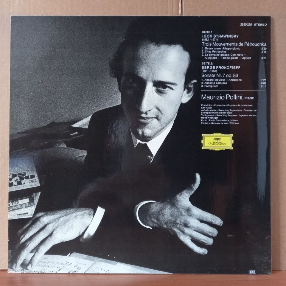 IGOR STRAWINSKY: ''PETROUCHKA'' / SERGE PROKOFIEFF: SONATE NR. 7 OP. 83 / MAURIZIO POLLINI - LP 2.EL PLAK