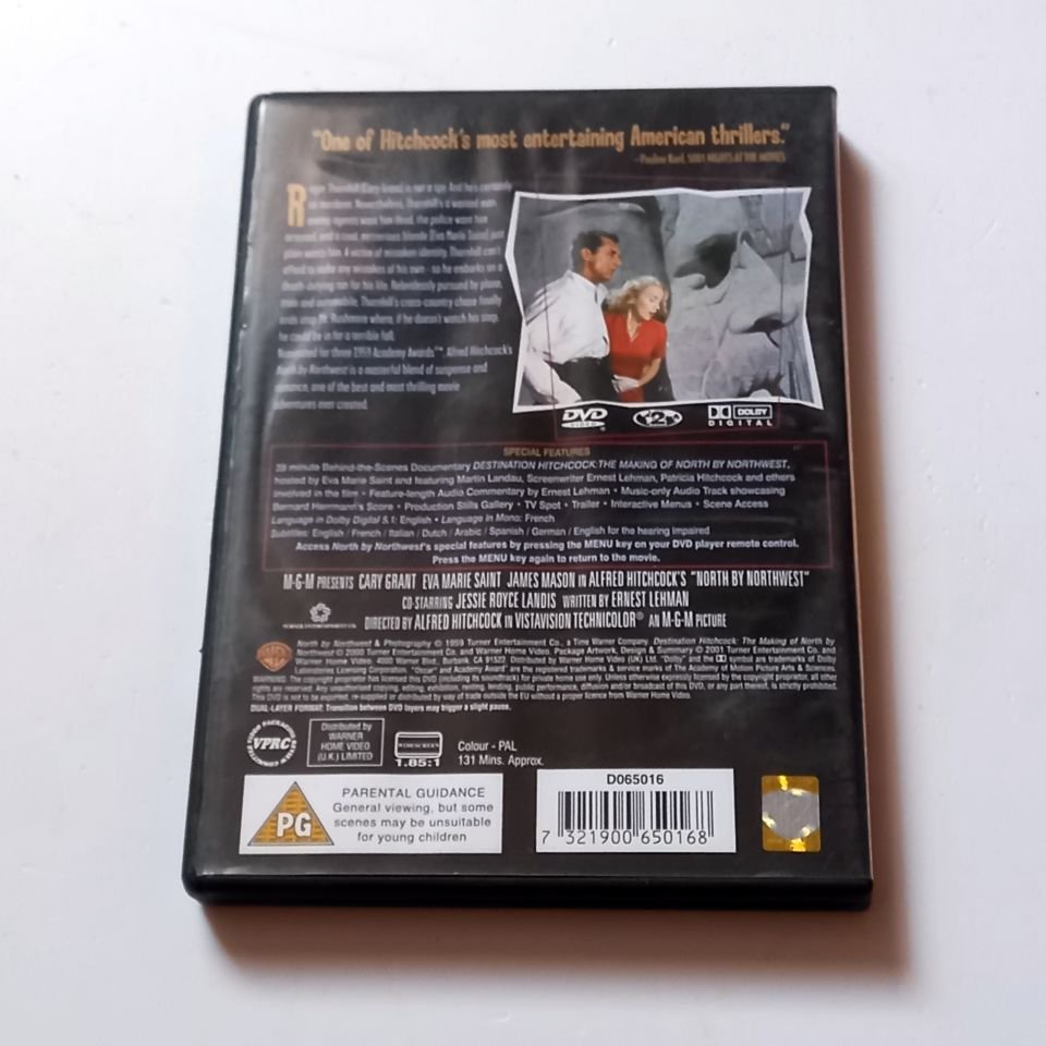 NORTH BY NORTHWEST - CARY GRANT, EVA MARIE SAINT - YÖN.: ALFRED HITCHCOCK - DVD 2.EL TÜRKÇE ALTYAZI YOKTUR