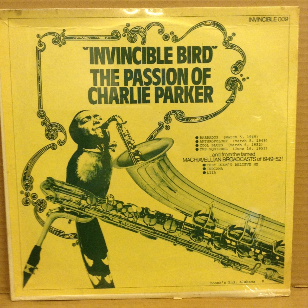 CHARLIE PARKER - ''INVINCIBLE BIRD'' THE PASSION OF C. PARKER DÖNEM BASKI SIFIR PLAK