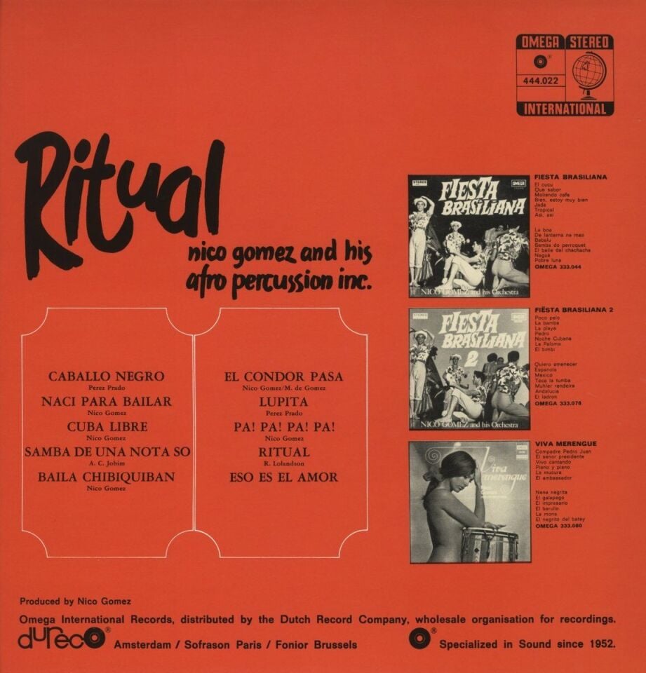 NICO GOMEZ AND HIS AFRO PERCUSSION INC - RITUAL (1971) - LP 2022 REISSUE AFRO CUBAN LATIN JAZZ FUNK LIMITED EDITION RED VINYL SIFIR PLAK