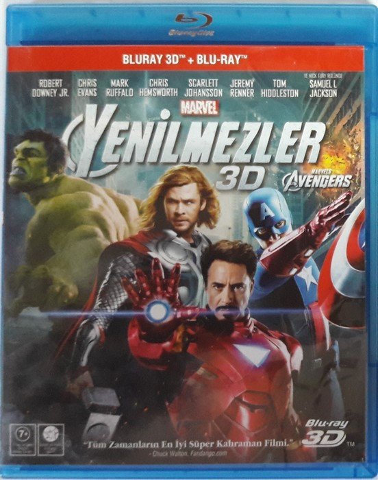 AVENGERS - YENİLMEZLER - ROBERT DOWNEY JR. - CHRIS HEMSWORTH - MARK RUFFALO - SAMUEL L. JACKSON - MARVEL - 3DBLU-RAY+ BLU-RAY 2.EL