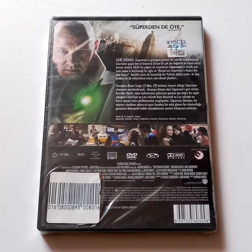 SUPERMAN RETURNS / SUPERMAN DÖNÜYOR - BRANDON ROUTH, KATE BOSWORTH, KEVIN SPACEY- YÖN.: BRYAN SINGER - DVD AMBALAJINDA SIFIR