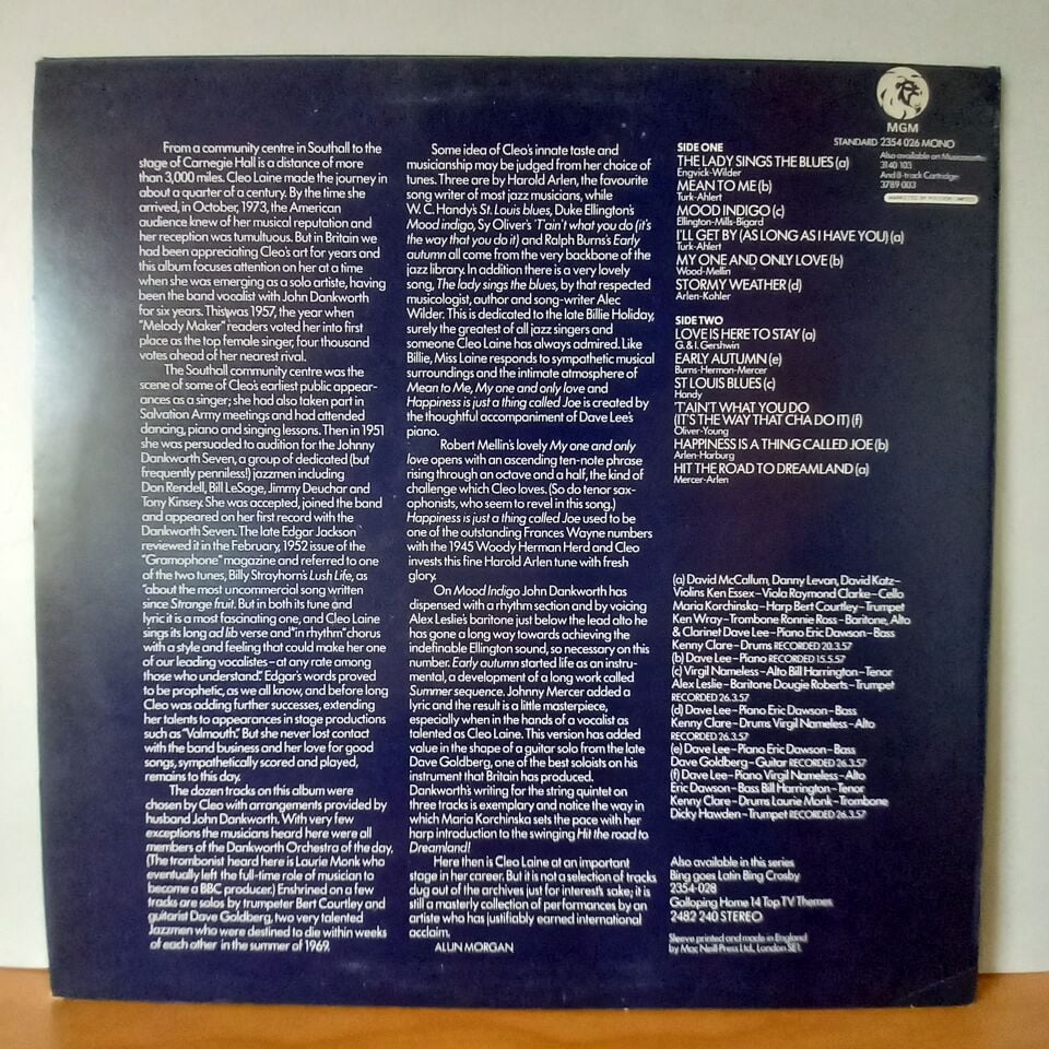 CLEO LAINE – IN RETROSPECT - LP 2.EL PLAK