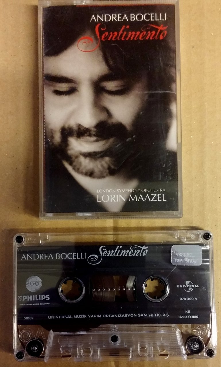 ANDREA BOCELLI  - SENTIMENTO 2002 CASSETTE MADE IN TURKEY ''USED''