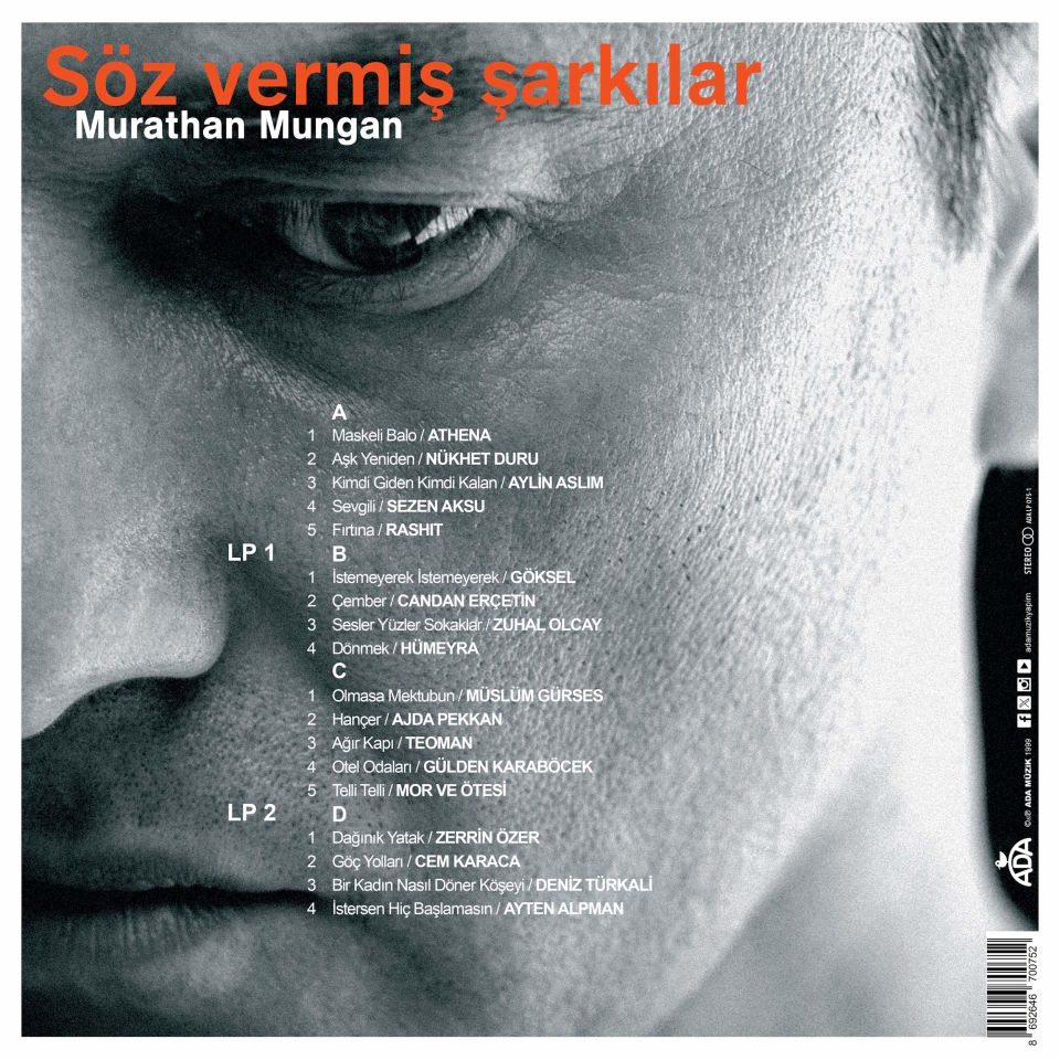 MURATHAN MUNGAN - SÖZ VERMİŞ ŞARKILAR / ATHENA NÜKHET DURU SEZEN AKSU HÜMEYRA MÜSLÜM GÜRSES MOR VE ÖTESİ CEM KARACA TEOMAN (2007) - 2LP 2025 BASIM SIFIR PLAK