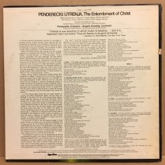 PENDERECKI UTRENJA, THE ENTOMBMENT OF CHRIST EUGENE ORMANDY 1971 2.EL PLAK