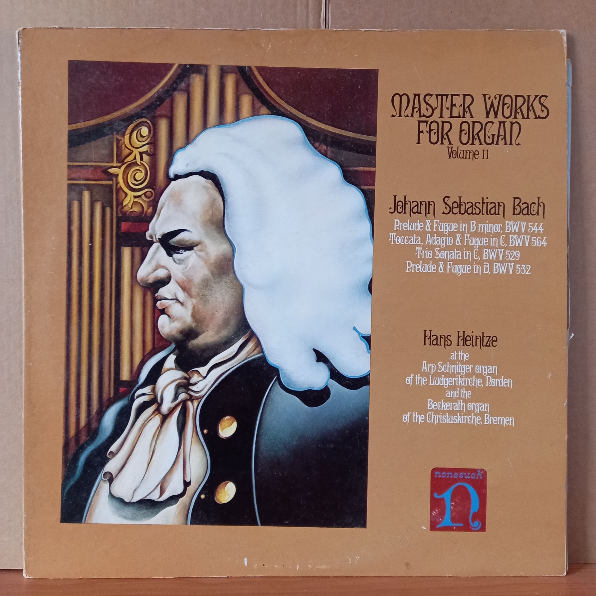 MASTER WORKS FOR ORGAN VOLUME 11 / JOHANN SEBASTIAN BACH / HANS HEINTZE (1976) - LP 2.EL PLAK