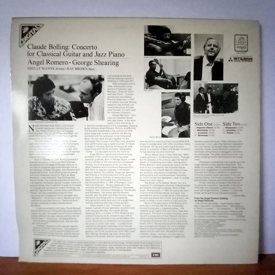 CLAUDE BOLLING: CONCERTO FOR CLASSIC GUITAR AND JAZZ PIANO / ANGEL ROMERO & GEORGE SHEARING (1980) - LP 2.EL PLAK