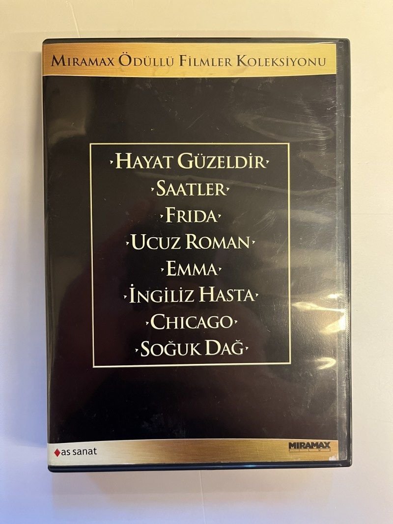 MIRAMAX ÖDÜLLÜ FİLMLER KOLEKSİYONU - PULP FICTION, FRIDA, EMMA, CHICAGO, HOURS, LIFE IS BEAUTIFUL, ENGLISH PATIENT, COLD MOUNTAIN - 8xDVD BOX SET 2.EL