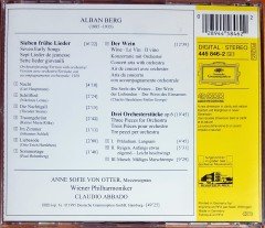 ALBAN BERG: 3 ORCHESTERSTÜCKE, 7 FRÜHE LIEDER U.A. / ANNE SOFIE VON OTTER, WIENER PHILHARMONIKER, CLAUDIO ABBADO (1995) DEUTSCHE GRAMMOPHON CD 2.EL
